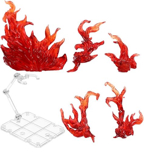 POPETPOP Fire Special Effect Bracket with Action Figure Stand 3 Inch Lightweight Plastic Display Rack for Collectible Figures and Doll Accessories in Saudi Arabia