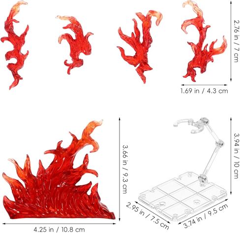 POPETPOP Fire Special Effect Bracket with Action Figure Stand 3 Inch Lightweight Plastic Display Rack for Collectible Figures and Doll Accessories in Saudi Arabia