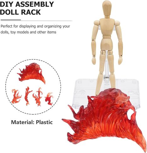POPETPOP Fire Special Effect Bracket with Action Figure Stand 3 Inch Lightweight Plastic Display Rack for Collectible Figures and Doll Accessories in Saudi Arabia