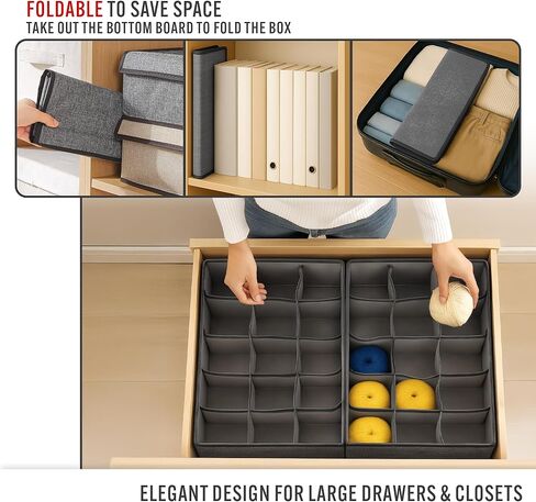 yarn storage organizer box with lid, 15-cell foldable crochet kit and knitting yarn holder, closet storage bin, gifts for crocheters lovers, crochet accessories storage in Saudi Arabia