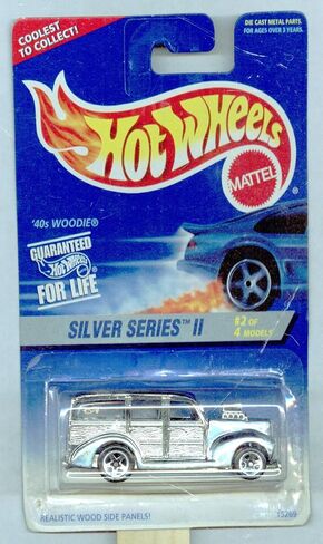 Hot Wheels 1996-421 '40s Woodie 2 Of 4 Silver Series II 1:64 Scale by Mattel, Inc. in Saudi Arabia