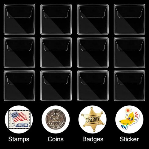 250 Pcs Clear Single Coin Sleeves 2.2 x 2.2 Inch Plastic Coin Holders Pocket Protectors for Currency Collectors, Jewelry, Tokens and Badges Storage in Saudi Arabia