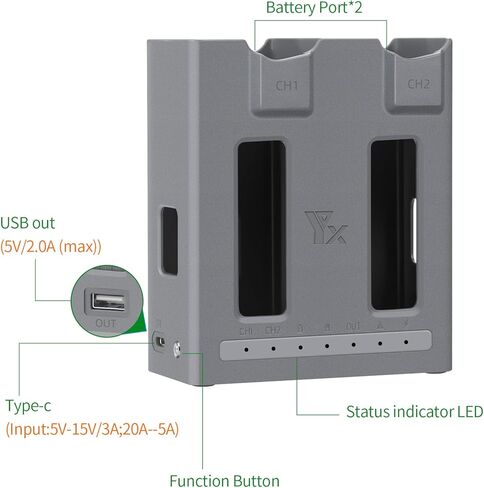 Dual Battery Charger Hub for DJI Mavic 4 Pro Drone, Fast Charging Intelligent Battery Charging Hub Compatible with DJI Mavic 4 Pro in Saudi Arabia