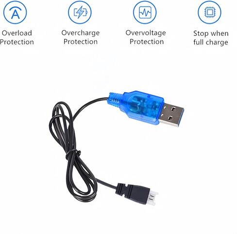 1S Lipo 3.7V Charger Cable with Molex Connector Plug for SYMA and Holystone Quadcopters, Aircraft Models and Mini RC Drones Battery in Saudi Arabia
