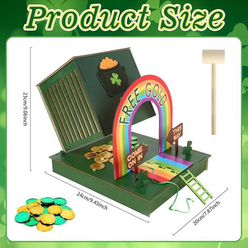 COCHIE St. Patrick's Day Decorations DIY Wood Craft Leprechaun Trap Kit for Kids, Make A Trap to Catch A Leprechaun, St Patricks Day Toys Gifts for Kids Classroom Activity in Saudi Arabia