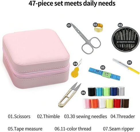 Household Multifunctional Needle and Thread Sewing Tool Needle and Thread Kit,Pink in Saudi Arabia