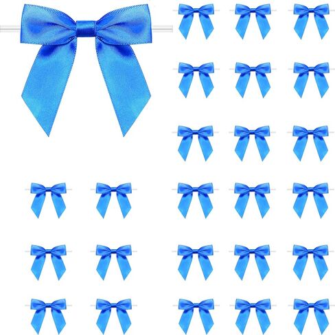 Twist Tie Bows 3.3‘’ Craft Bows Satin Ribbon Bow for Gift Wrapping, Treat Bags, Party Favors & Craft Decoration (Light Pink, 1 Count(Pack of 60)) in Saudi Arabia