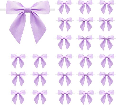 Twist Tie Bows 3.3‘’ Craft Bows Satin Ribbon Bow for Gift Wrapping, Treat Bags, Party Favors & Craft Decoration (Light Pink, 1 Count(Pack of 60)) in Saudi Arabia