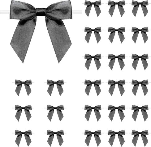Twist Tie Bows 3.3‘’ Craft Bows Satin Ribbon Bow for Gift Wrapping, Treat Bags, Party Favors & Craft Decoration (Light Pink, 1 Count(Pack of 60)) in Saudi Arabia