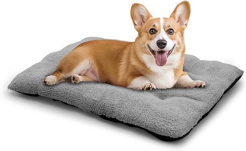 Athena Collection Dog Bed Medium Size Dog, 35 Inches Washable Dog Crate Bed for Medium Dogs Cats Pets, Faux Fir Calming Crate Pad Warming Cozy Soft, Grey in Saudi Arabia