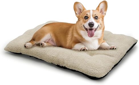 Athena Collection Dog Bed Medium Size Dog, 35 Inches Washable Dog Crate Bed for Medium Dogs Cats Pets, Faux Fir Calming Crate Pad Warming Cozy Soft, Grey in Saudi Arabia
