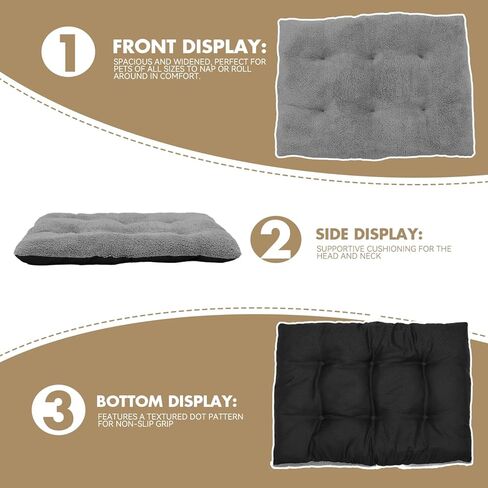 Athena Collection Dog Bed Medium Size Dog, 35 Inches Washable Dog Crate Bed for Medium Dogs Cats Pets, Faux Fir Calming Crate Pad Warming Cozy Soft, Grey in Saudi Arabia