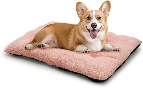 Athena Collection Dog Bed Medium Size Dog, 35 Inches Washable Dog Crate Bed for Medium Dogs Cats Pets, Faux Fir Calming Crate Pad Warming Cozy Soft, Grey in Saudi Arabia
