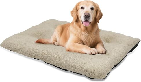 Athena Collection Dog Bed Medium Size Dog, 35 Inches Washable Dog Crate Bed for Medium Dogs Cats Pets, Faux Fir Calming Crate Pad Warming Cozy Soft, Grey in Saudi Arabia