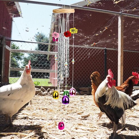 ألعاب الدجاج للحظيرة، دقات الرياح الغنية، ألعاب الدجاج التفاعلية، ملحقات حظيرة اللعب الفنية، ديكور معلق للدجاج، الطيور، الببغاء، طيور الحب in Kuwait