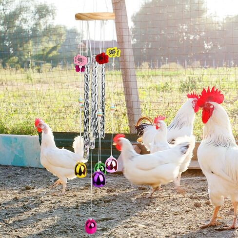 ألعاب الدجاج للحظيرة، دقات الرياح الغنية، ألعاب الدجاج التفاعلية، ملحقات حظيرة اللعب الفنية، ديكور معلق للدجاج، الطيور، الببغاء، طيور الحب in Kuwait
