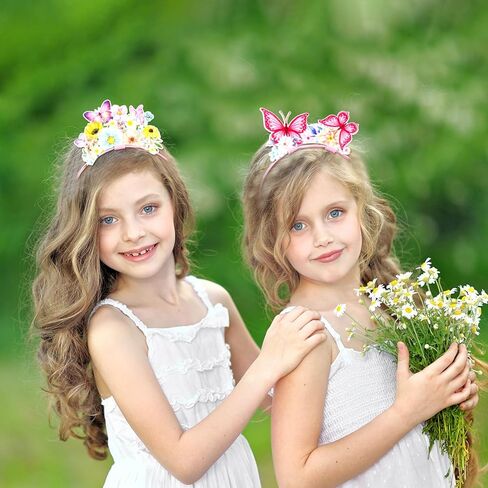 Blosssound 16 Pieces Butterfly Headbands Bulk Felt Butterflies Flowers Hair Accessories Spring Headdress for Butterfly Party Favors Photo Props Tea Floral Decorations Supplies in Saudi Arabia