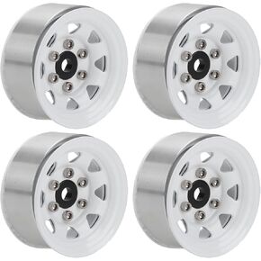 VGEBY 4 Pcs 1.55 Inch Universal RC Wheel Rim Hub for AX90069 Crawlers, Zinc Alloy Material for Improved Stability and Performance (White) 1.55 Beadlock Wheels in Saudi Arabia