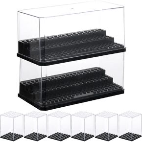 8 Pack Display Cases for Minifigures, Acrylic Storage Case 2 L with 6 S Mini-Figure Display Boxes Stackable Action Figures Blocks Display Box for Minifigs, Characters, Blocks in Kuwait