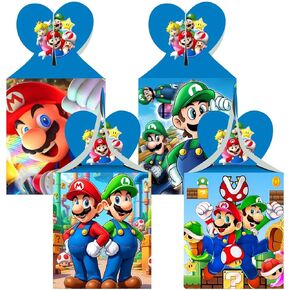 VAESCOL 12pcs Mario Party Gift Candy Boxes Goodie Boxes, Mario Party Supplies for Kids Birthday Decorations in Kuwait