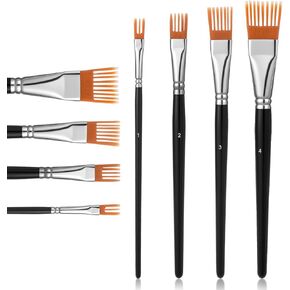 4PCS Grainer Brush Set for Texture, Professional Flat Comb Artist Paint Brushes for Acrylic Painting, Watercolor and Oil, Art Paint Brushes for Artists & Beginners in Kuwait