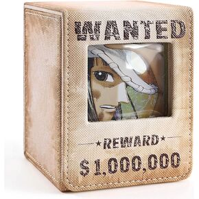 Wanted Poster Themed Deck Box with Commander Display, MTG Card Deck Case Fit 120 Single Sleeved Cards, PU Leather Magnetic Card Storage Box with 2 Dividers, Compatible with One Piece/TCG in Kuwait