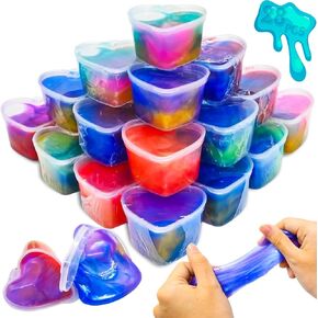 28 Pack Galaxy Slimes Set, Heart Slime Stress Relief for Kids Boys Girls Valentines Day Classroom School Exchange Birthday Gifts Game Prizes in Kuwait