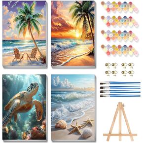 uuxsretaio 2 Pack Framed Paint by Number for Adults, Flower Paint by Numbers Kits on Canvas, Easy Adults Paint by Number Kits for Beginner DIY Acrylic Oil Painting for Home Wall Decor(8x8inch) in Saudi Arabia