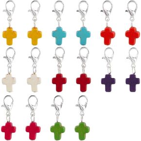 SUNNYCLUE 1 صندوق 35 قطعة من المشابك المتقاطعة على شكل جراد البحر، دلايات على شكل صليب كروشيه لخياطة اللحف، مجوهرات يدوية الصنع، لوازم يدوية in Kuwait