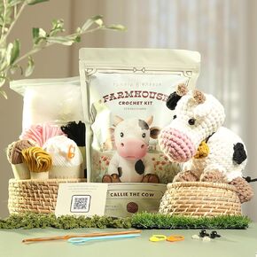Amigurumi Crochet Kit for Beginners Adults and Kids, Learn to Crochet Kits for Adults Beginner with Easy Yarn, Stuffed Crochet Animal Kit with Step-by-Step Video Tutorials - Harvey the Horse in Kuwait
