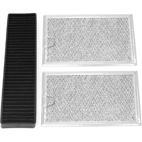 Microwave Filter Set Compatible with GE JVM7195SK6SS PNM9216SK5SS JVM7195EK5ES JNM7196DK5BB JVM7195DK5WW JNM7196SK6SS Microwave Oven Grease & Charcoal Filters Replacement Part, 3 Pack in Saudi Arabia