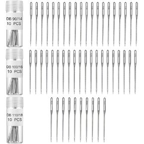ZJO 50 Pcs Universal Sewing Machine Needles, Sizes 90/14, 100/16, 110/18 Heavy Duty and Regular for Most Home Sewing Machines in Kuwait