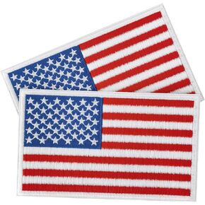 2Pcs 5×3 Inches American Flag Iron on Patch, Vest Size Tactical Military Morale Flag Patch for Hats, Bags, Backpacks, Tactical Vests - Gold in Saudi Arabia