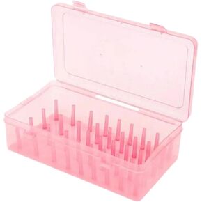 Embroidery Thread Storage Box DIY Supplies 42 Spools Tray Craft Spools Organizer Case Container for Home Embroidery Tabletop, Pink in Kuwait