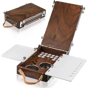 ACODE Wood Travel Watercolor Palette, Plein Air Easel Pochade Box for Art Supplies, Mini Walnut Portable Sketchbox for Painting, Handhold Tabletop Easel Storage Box, Wooden Art Box for Outdoor in Saudi Arabia