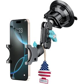 حامل تكنولوجيا عالي التحمل من CARMOUNT - [جديد 2023] حامل هاتف عالمي، متوافق مع حامل GoPro، حامل GPS، ذراع متين قابل للتعديل بثلاث نقاط، حامل كأس شفط قوي - حامل سيارة للطرق الوعرة in Kuwait