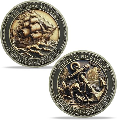 Sailing Anchor Inspirational Challenge Coin, Encouragement Pocket Token for Resilience, and Courage Appreciation Gift for Friends and Family in Saudi Arabia