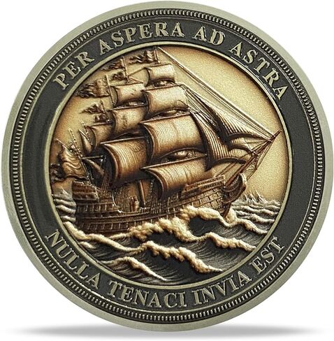 Sailing Anchor Inspirational Challenge Coin, Encouragement Pocket Token for Resilience, and Courage Appreciation Gift for Friends and Family in Saudi Arabia