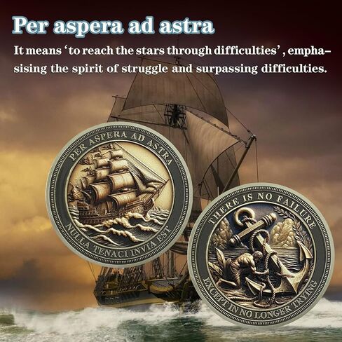 Sailing Anchor Inspirational Challenge Coin, Encouragement Pocket Token for Resilience, and Courage Appreciation Gift for Friends and Family in Saudi Arabia