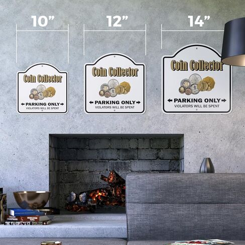 Coin Collector 12" X 12" Sign | Indoor/Outdoor Plastic | SignMission Designer Parking Old Coins Numismatist Funny Money Novelty Gift Funny Joke Gag Road Garage in Saudi Arabia