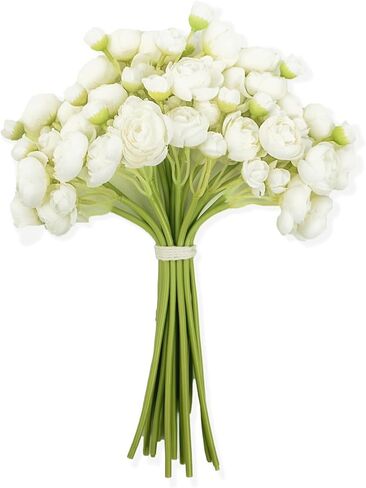 18pcs Mini Ranunculus Artificial Flowers – Faux Silk 4-Bloom Stems for Wedding Bouquets, Centerpieces, Bridal Shower & Home Décor- Citrus Orange in Saudi Arabia