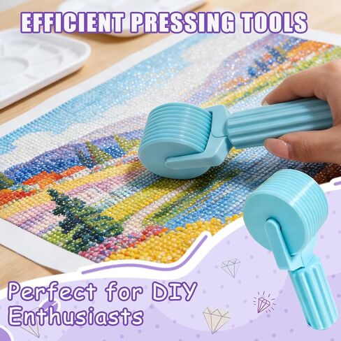 Jzzuau 2026 New Diamond Art Roller, Press Roller for Smooth Pressing, DIY Gem Printed Rhinestone Bead Straightening Hand Wheel Tool for Smooth Pressing in Saudi Arabia
