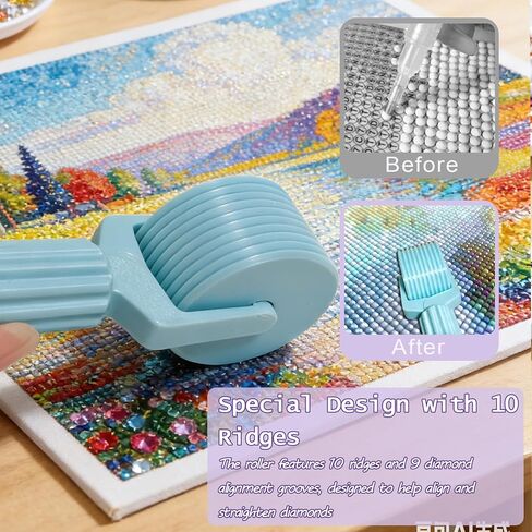 Jzzuau 2026 New Diamond Art Roller, Press Roller for Smooth Pressing, DIY Gem Printed Rhinestone Bead Straightening Hand Wheel Tool for Smooth Pressing in Saudi Arabia