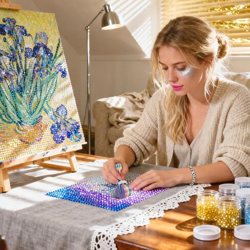 2PC Diamond Art Roller, Essential DIY Craft Tool for Rhinestone Embroidery, Easy-Grip Hand Rollerfor Square/Round Drill Canvas Kits, Detachable Diamond Painting Tools in Kuwait