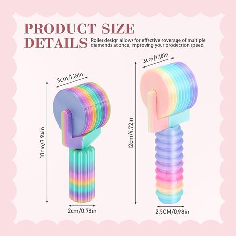 2PC Diamond Art Roller, Essential DIY Craft Tool for Rhinestone Embroidery, Easy-Grip Hand Rollerfor Square/Round Drill Canvas Kits, Detachable Diamond Painting Tools in Kuwait