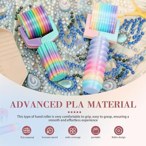 2PC Diamond Art Roller, Essential DIY Craft Tool for Rhinestone Embroidery, Easy-Grip Hand Rollerfor Square/Round Drill Canvas Kits, Detachable Diamond Painting Tools in Kuwait