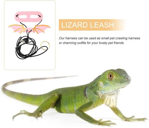 Milisten Lizard Harness Leash with Wings Adjustable Soft Reptile Harness Set 5pcs for Small Pets Gecko Walking Outdoor Safety in Saudi Arabia