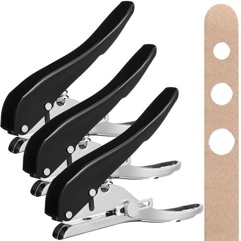 3 Pack Single Hole Punch Large Hole Punch 1/4 5/16 3/8 Inch Heavy Duty Hole Puncher Paper Punch Portable Hand Held Punch for Paper Cards Plastic Cardboard in Kuwait