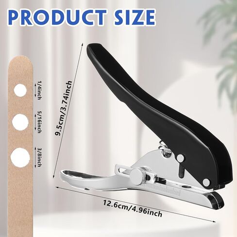 3 Pack Single Hole Punch Large Hole Punch 1/4 5/16 3/8 Inch Heavy Duty Hole Puncher Paper Punch Portable Hand Held Punch for Paper Cards Plastic Cardboard in Kuwait