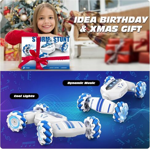 سيارة تحكم عن بعد، ألعاب أطفال سيارة RC بمستشعر للإيماءات لعمر 6-8 سنوات، أفضل هدايا عيد ميلاد للأطفال، دفع رباعي، 2.4 جيجا هرتز، دوران 360 درجة، وضعان للتحكم في ألعاب محولات السيارات الملتوية in Kuwait